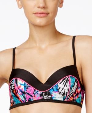 Jessica Simpson Firework Tribal-print Underwire Bralette Bikini Top Women's Swimsuit
