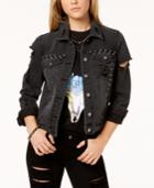 Material Girl Juniors' Cotton Studded Denim Jacket, Created For Macy's