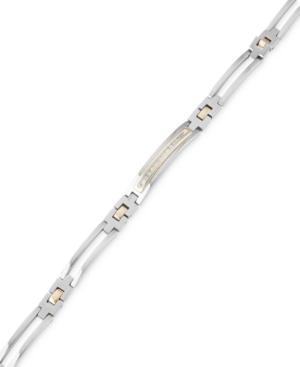 Men's Diamond Bracelet (1/10 Ct. T.w.) In 14k Gold And Stainless Steel