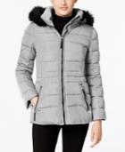Calvin Klein Water Resistant Hooded Faux-fur-trim Quilted Puffer Coat
