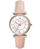Fossil Women's Carlie Blush Leather Strap Watch 35mm