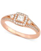 Diamond Princess Engagement Ring (1/2 Ct. T.w.) In 14k Rose Gold