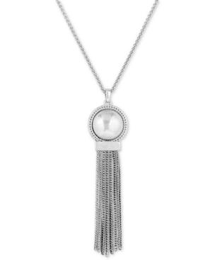 Lucky Brand Silver-tone Bead & Chain Tassel 31 Pendant Necklace