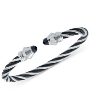 Charriol Women's Fabulous Black Spinel Two-tone Pvd Stainless Steel Cable Bangle Bracelet 04-721-1219-1m