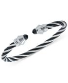 Charriol Women's Fabulous Black Spinel Two-tone Pvd Stainless Steel Cable Bangle Bracelet 04-721-1219-1m