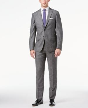 Dkny Men's Gray Donegal Slim-fit Suit