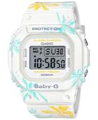 Baby-g Women's Digital White Floral Resin Strap Watch 40mm