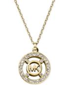 Michael Kors Crystal Logo Pendant Necklace
