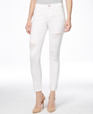 Dittos Selena Ripped White Wash Skinny Ankle Jeans
