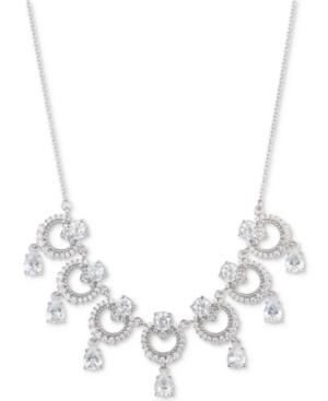 Marchesa Silver-tone Crystal Link Statement Necklace, 16 + 3 Extender
