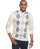 Tasso Elba Quarter-zip Argyle Sweater, Only At Macy's
