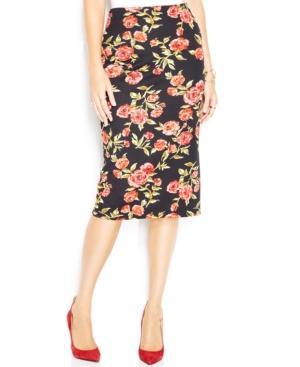 Made Fashion Week For Impulse Floral-print Midi Pencil Skirt