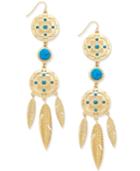 Danielle Nicole Gold-tone Blue Stone Spirit Earrings