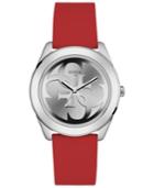 Guess Women's Red Silicone Strap Watch 40mm
