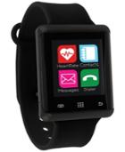 Itouch Unisex Pulse Black Silicone Strap Smart Watch 45mm, Created For Macy's