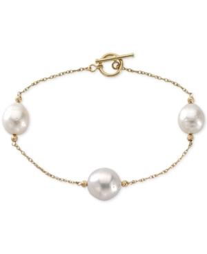 Cultured Freshwater Pearl (12mm) Toggle Bracelet In 14k Gold