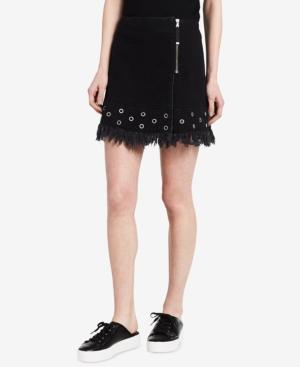 Calvin Klein Jeans Raw-hem Denim A-line Skirt