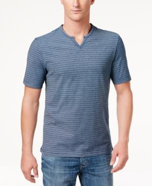Weatherproof Vintage Men's Split-neck Striped Shirt
