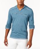 Inc International Concepts Men's Heathered Henley Hoodie, Only At Macy's