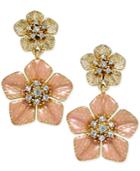Charter Club Gold-tone Colored Flower Crystal Drop Earrings, Only At Macy's