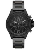 Ax Armani Exchange Men's Chronograph Black Ion-plated Stainless Steel Bracelet Watch 48mm Ax1520