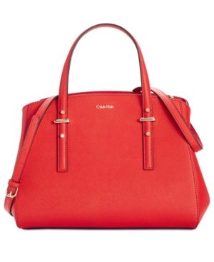 Calvin Klein Saffiano Triple Compartment Satchel