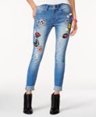 Indigo Rein Juniors' Patch Miller Wash Ripped Skinny Jeans