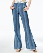 Bar Iii Cotton Striped Wide-leg Jeans, Created For Macy's