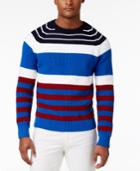 Tommy Hilfiger Men's Brent Striped Crew-neck Cotton Sweater