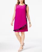Betsy & Adam Plus Size Drape-front Sequin Dress