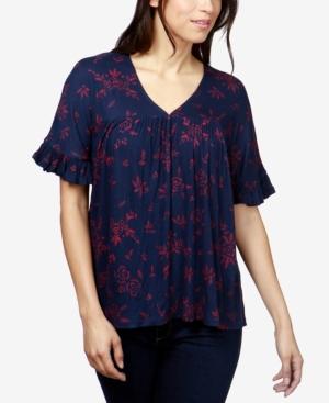 Lucky Brand Ruffled-sleeve Top