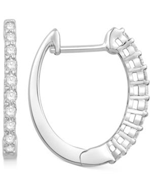 Diamond Hoop Earrings (1/4 Ct. T.w.) In 14k White Gold
