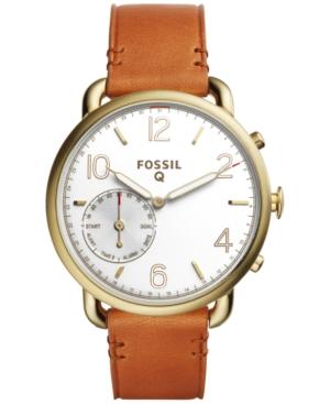 Fossil Q Women's Tailor Hybrid Light Brown Leather Strap Smart Watch, 40mm Ftw1127