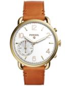 Fossil Q Women's Tailor Hybrid Light Brown Leather Strap Smart Watch, 40mm Ftw1127