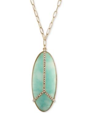 Rachel Rachel Roy Stone & Pave Peace Pendant Necklace, 26 + 2 Extender