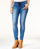 Rampage Juniors' Chloe Curvy Lace-up Super Skinny Jeans
