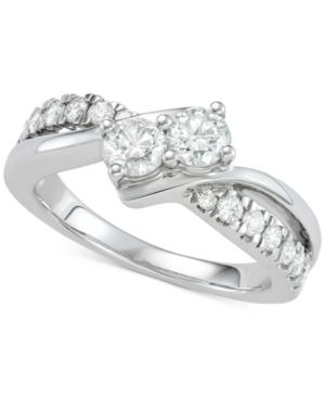 Diamond Two-stone Diamond Engagement Ring (1 Ct. T.w.) In 14k White Gold