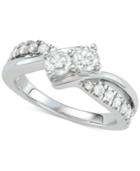 Diamond Two-stone Diamond Engagement Ring (1 Ct. T.w.) In 14k White Gold