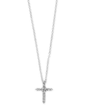 Pave Classica By Effy Diamond Cross Pendant Necklace (1/5 Ct. T.w.) In 14k White Gold