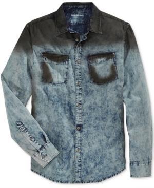 Calvin Klein Jeans Men's Oil Slick Denim Long-sleeve Shirt