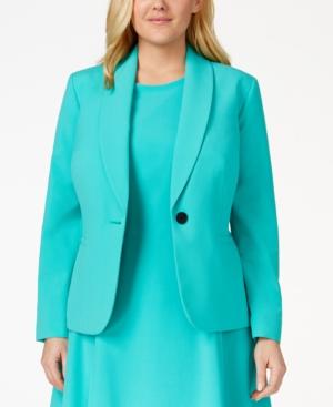 Nine West Plus Size Shawl-collar One-button Blazer