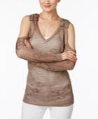 Inc International Concepts Sheer Cold-shoulder Sweater, Only At Macy's
