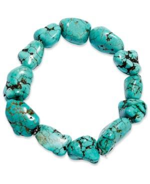 Manufactured Turquoise Stretch Bracelet In Sterling Silver (125 Ct. T.w.)