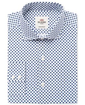 Ben Sherman Men's Slim-fit Navy Triple Dot Dress Shirt