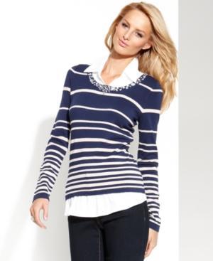 Inc International Concepts Layered-look Striped Sweater