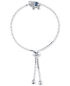 Unwritten Silver-tone Crystal Elephant Slider Bracelet