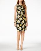 Nine West Floral-print Tie-belt Sheath Dress