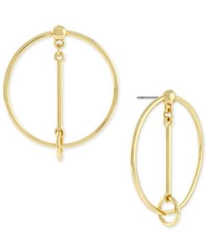 Bcbgeneration Gold-tone Swing Hoop Drop Earrings