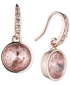 Lonna & Lilly Rose Gold-tone Pink Stone Drop Earrings