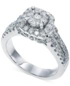 Bouquet By Effy Diamond Square Halo Engagement Ring In 14k White Gold (1-1/4 Ct. T.w.)